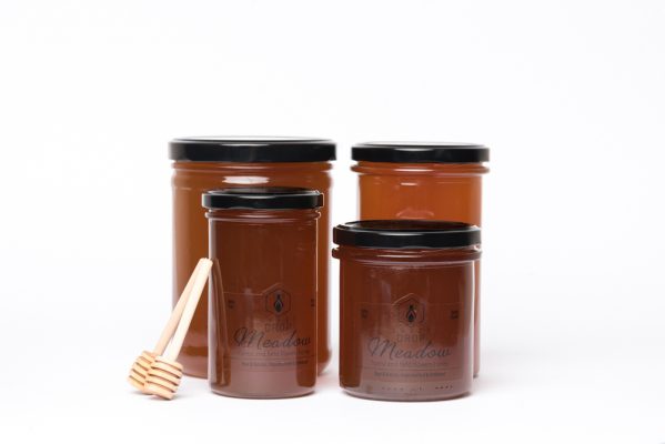 Raw & Natural Meadow Honey from Sweet Drop Apiary In a Glass Jar 4